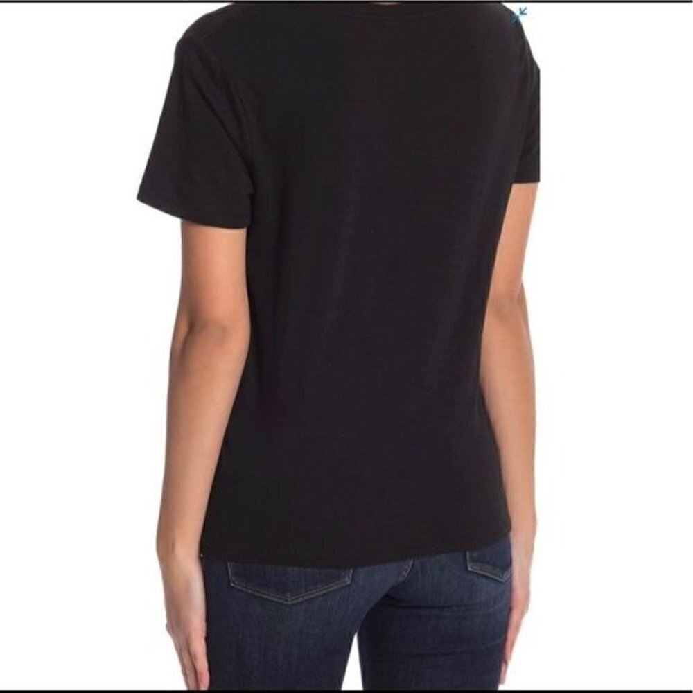 NWT BP Black V-Neck Short Sleeve Top - XS - Picture 2 of 3